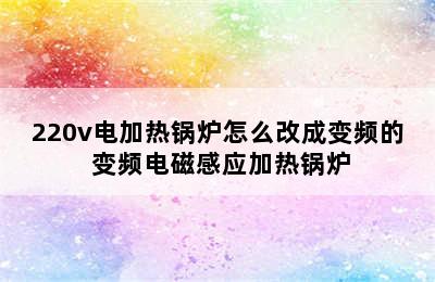 220v电加热锅炉怎么改成变频的 变频电磁感应加热锅炉